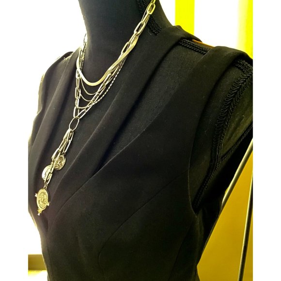 BCBG MAXAZRIA WIDE LEG BLACK SLEEVELESS JUMPSUIT SIZE MEDIUM - Picture 7 of 10